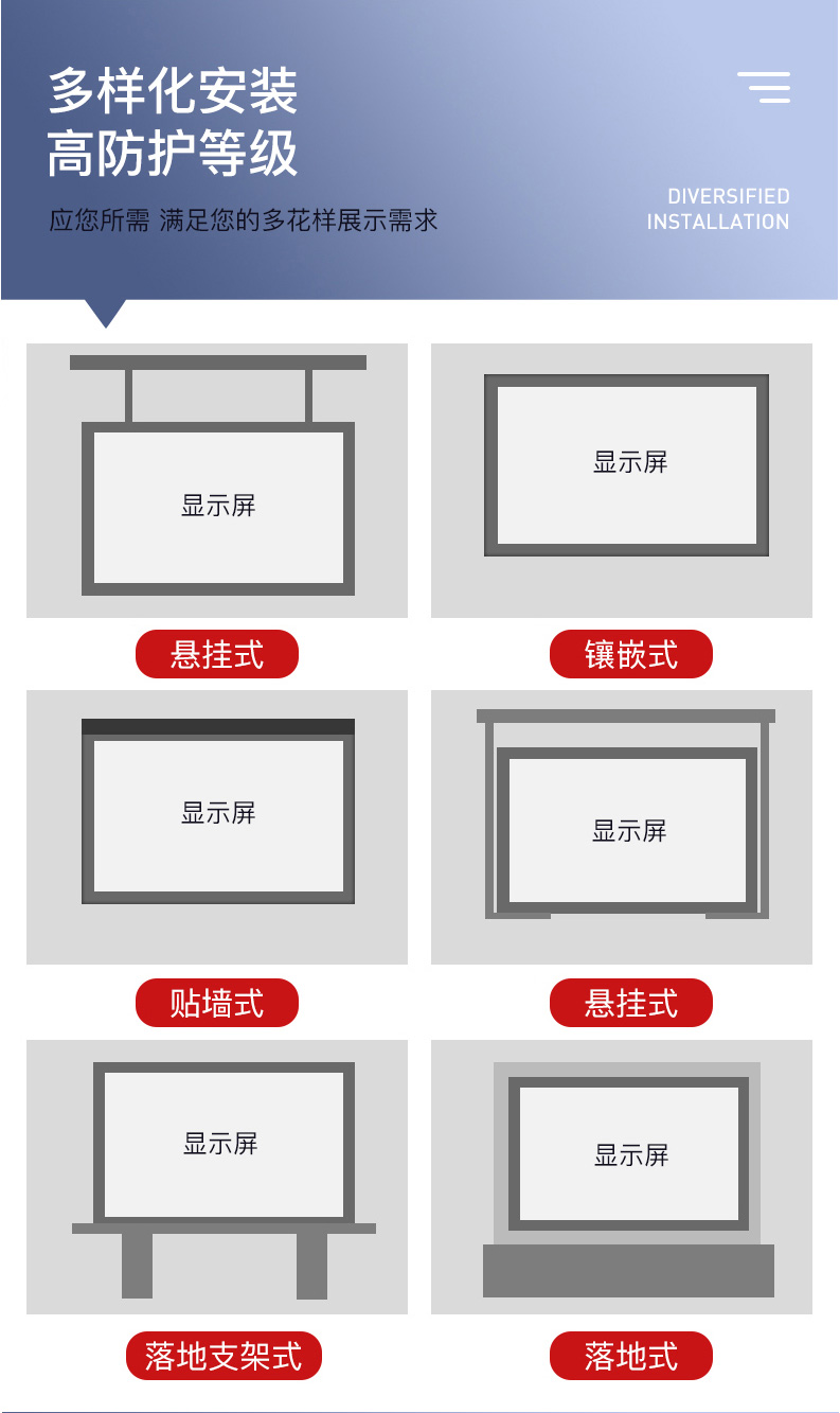 室內全彩led拼接屏多樣化安裝 高防護等級