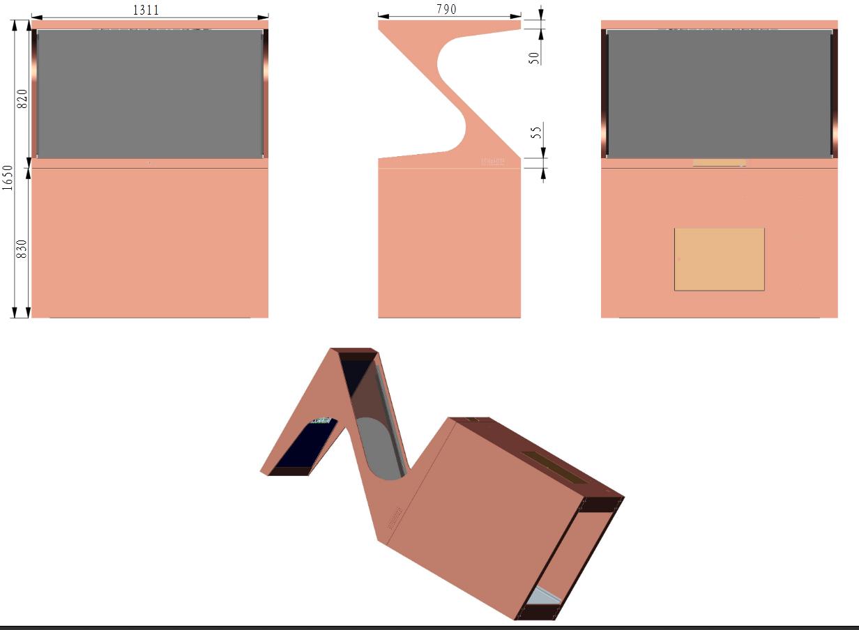 55寸180度全息投影柜尺寸圖